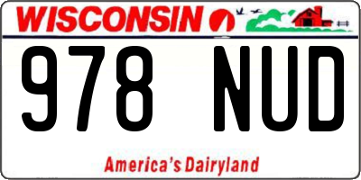 WI license plate 978NUD