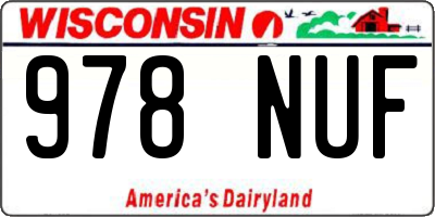 WI license plate 978NUF