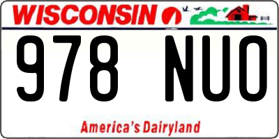 WI license plate 978NUO