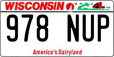 WI license plate 978NUP