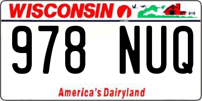 WI license plate 978NUQ