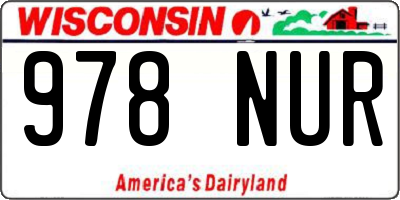 WI license plate 978NUR