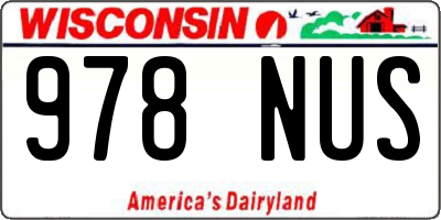 WI license plate 978NUS