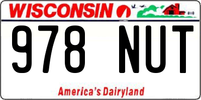 WI license plate 978NUT