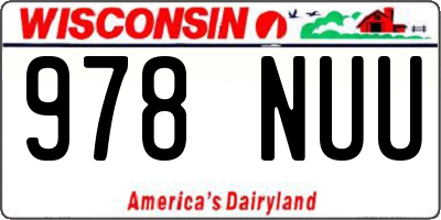 WI license plate 978NUU