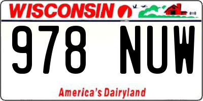 WI license plate 978NUW