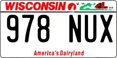 WI license plate 978NUX