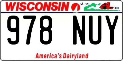 WI license plate 978NUY