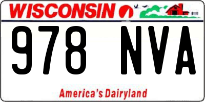 WI license plate 978NVA