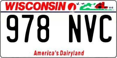 WI license plate 978NVC