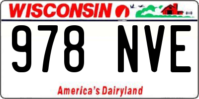 WI license plate 978NVE