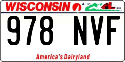 WI license plate 978NVF