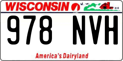 WI license plate 978NVH