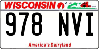 WI license plate 978NVI