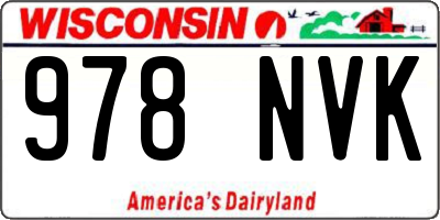 WI license plate 978NVK