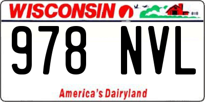 WI license plate 978NVL