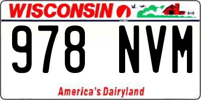 WI license plate 978NVM