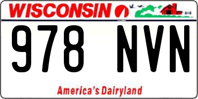 WI license plate 978NVN