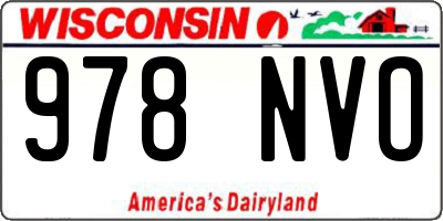 WI license plate 978NVO