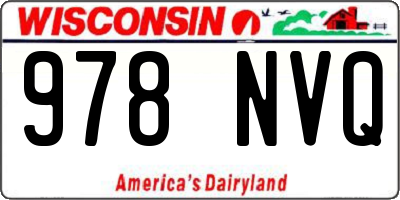 WI license plate 978NVQ
