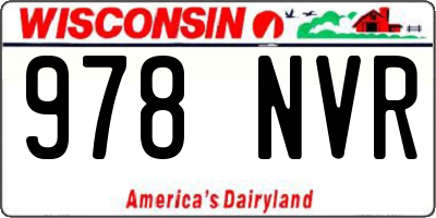 WI license plate 978NVR