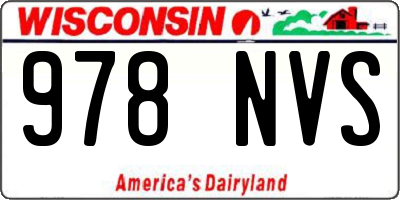 WI license plate 978NVS