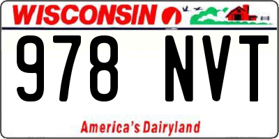 WI license plate 978NVT