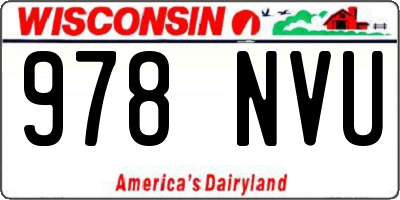 WI license plate 978NVU