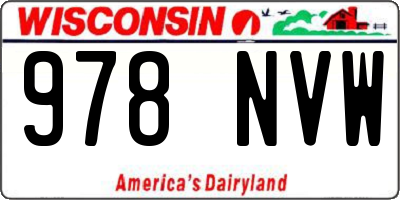 WI license plate 978NVW