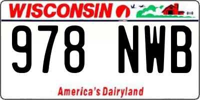 WI license plate 978NWB