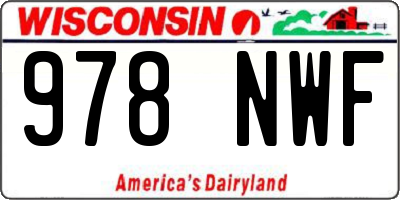 WI license plate 978NWF