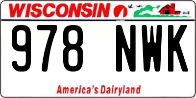 WI license plate 978NWK