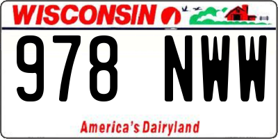 WI license plate 978NWW