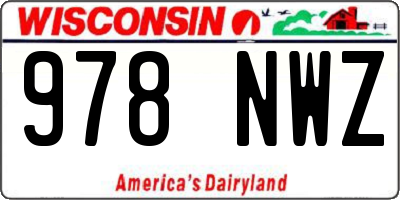 WI license plate 978NWZ