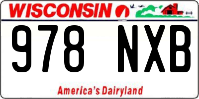 WI license plate 978NXB