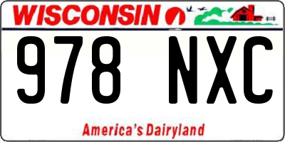 WI license plate 978NXC