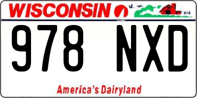 WI license plate 978NXD