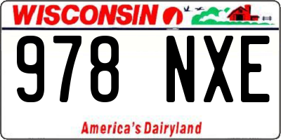 WI license plate 978NXE