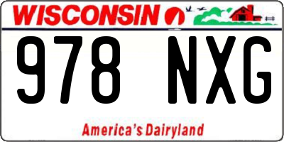 WI license plate 978NXG