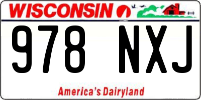 WI license plate 978NXJ