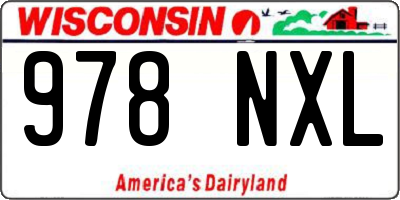 WI license plate 978NXL