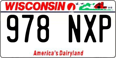 WI license plate 978NXP