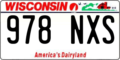 WI license plate 978NXS