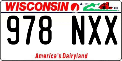 WI license plate 978NXX