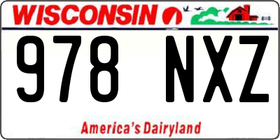 WI license plate 978NXZ