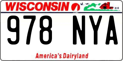 WI license plate 978NYA