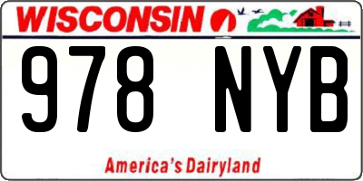 WI license plate 978NYB