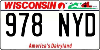 WI license plate 978NYD