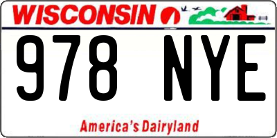 WI license plate 978NYE