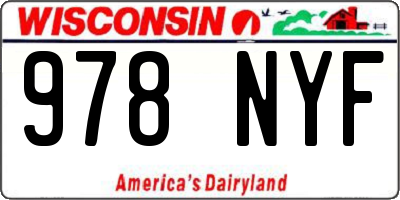 WI license plate 978NYF